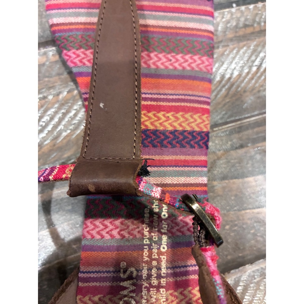 TOMS Women's Ankle Strap Sandals Size 8 Multi Color Fabric Casual‎ Shoes - Picture 4 of 6